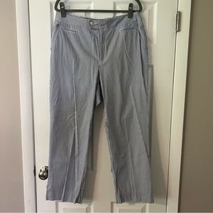 EUC Bobby Jones Women’s Blue/White Seersucker Pants Sz 14